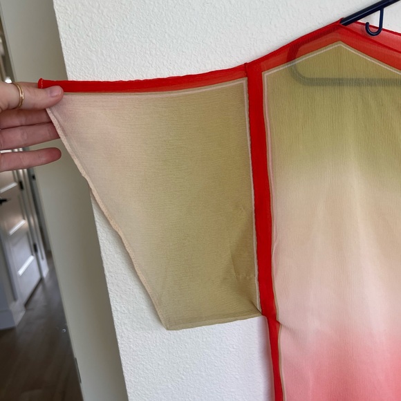 Kay Unger Sheer 💯 silk top blouse flowy boho women's size medium - Picture 7 of 9